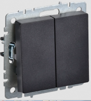 Выключатель 2кл черный Брайт ВС10-2-0-БрЧ BR-V20-0-10-K02