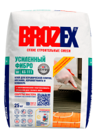 Клей БРОЗЭКС KS-111 УСИЛЕННЫЙ ФИБРО для кафеля и керамогранита, класс С1ТS1 25кг